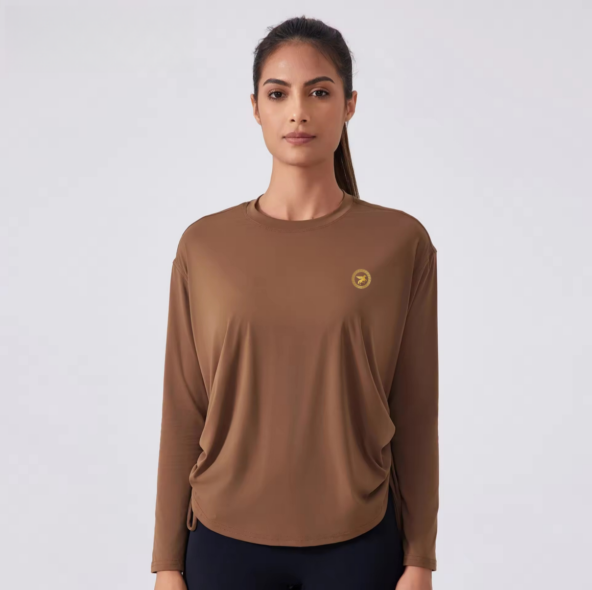 Women's Modest Activewear Shirt with Drawstrings