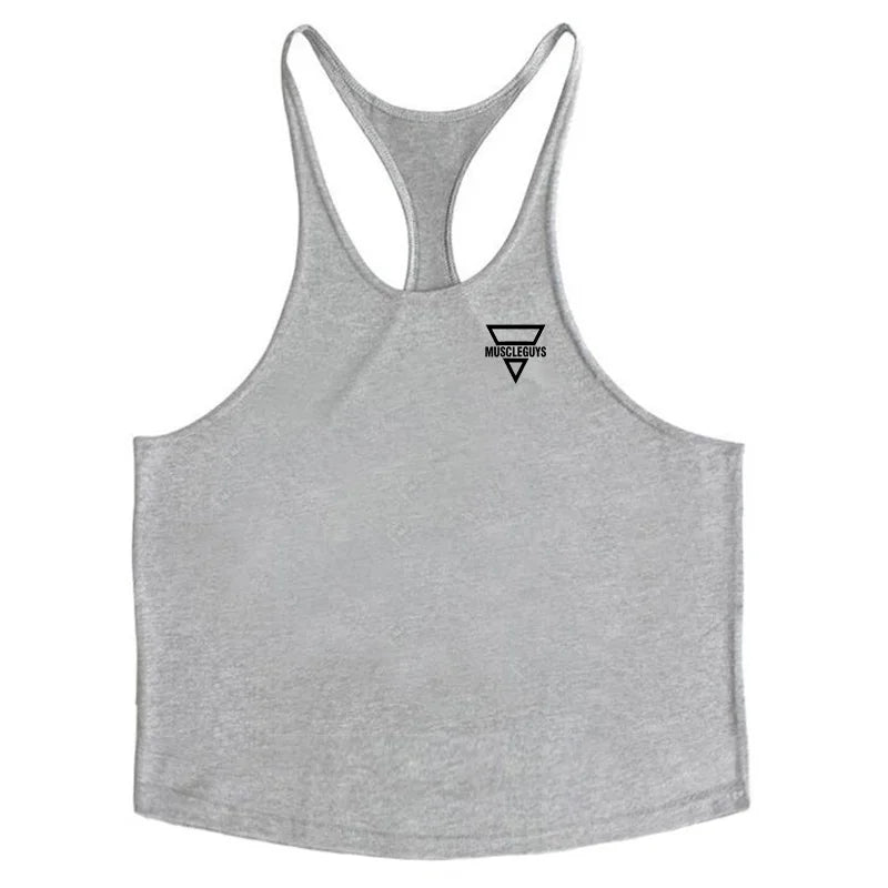 Gym Hombre New Fashion Men Gym Tank Top Fitness Y Back Clothing Summer Men'S Cotton Sleeveless Vest Outdoor Sports Fitness Top