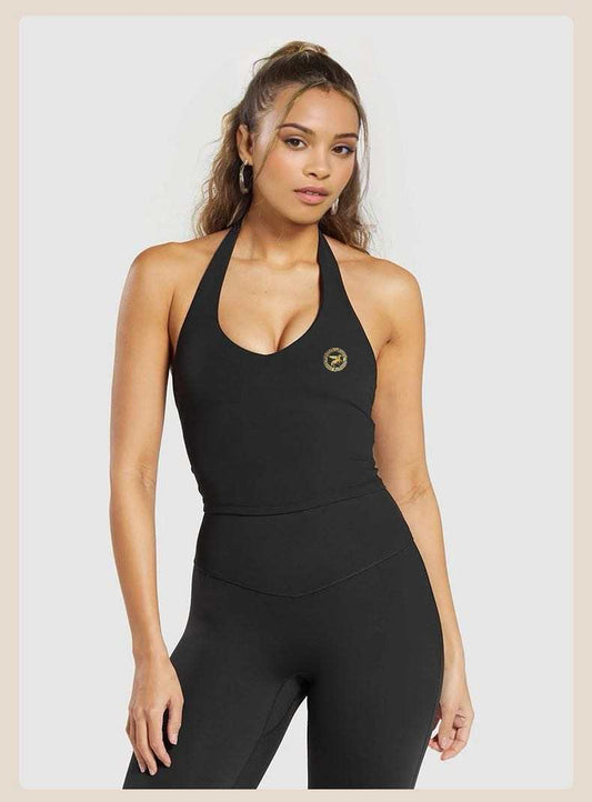 SULAIMAANI Women's Nude Short Sports Bra Sleeveless Gym Fitness Breathable Yoga Vest With Built in Bra