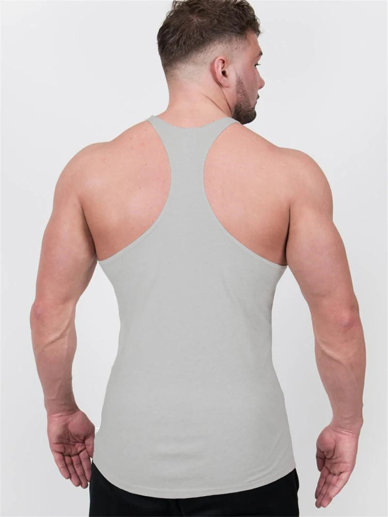 Gym Hombre New Fashion Men Gym Tank Top Fitness Y Back Clothing Summer Men'S Cotton Sleeveless Vest Outdoor Sports Fitness Top