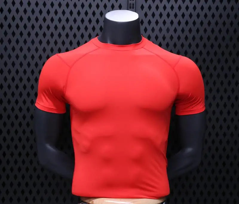 QUICK DRY Men Sports Running Training Polyester Fitness Custom Workout Tshirts Mens Muscle Slim Fit Blank Gym T Shirt Custom