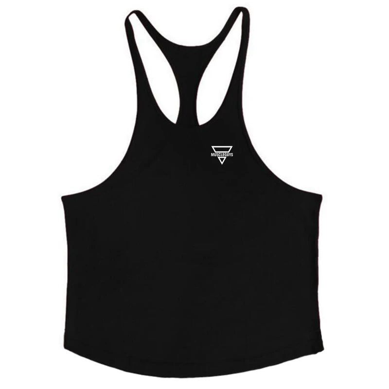 Gym Hombre New Fashion Men Gym Tank Top Fitness Y Back Clothing Summer Men'S Cotton Sleeveless Vest Outdoor Sports Fitness Top