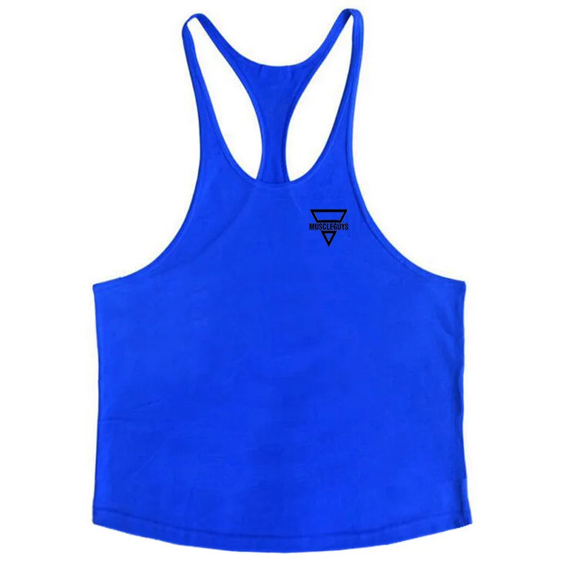 Gym Hombre New Fashion Men Gym Tank Top Fitness Y Back Clothing Summer Men'S Cotton Sleeveless Vest Outdoor Sports Fitness Top
