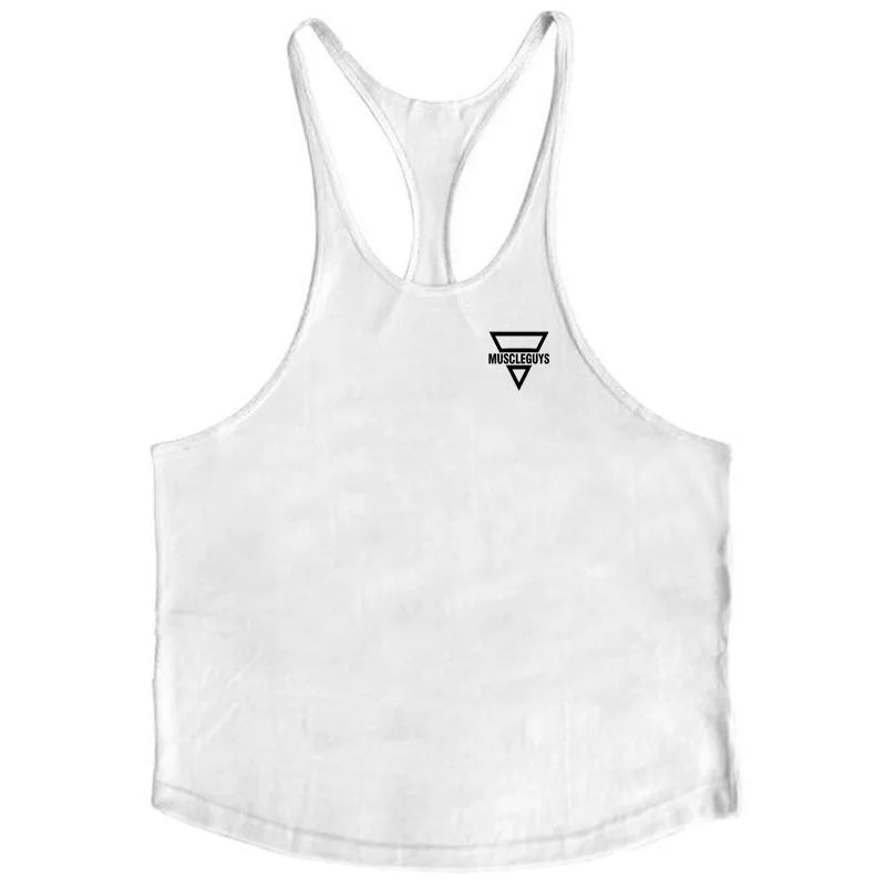 Gym Hombre New Fashion Men Gym Tank Top Fitness Y Back Clothing Summer Men'S Cotton Sleeveless Vest Outdoor Sports Fitness Top